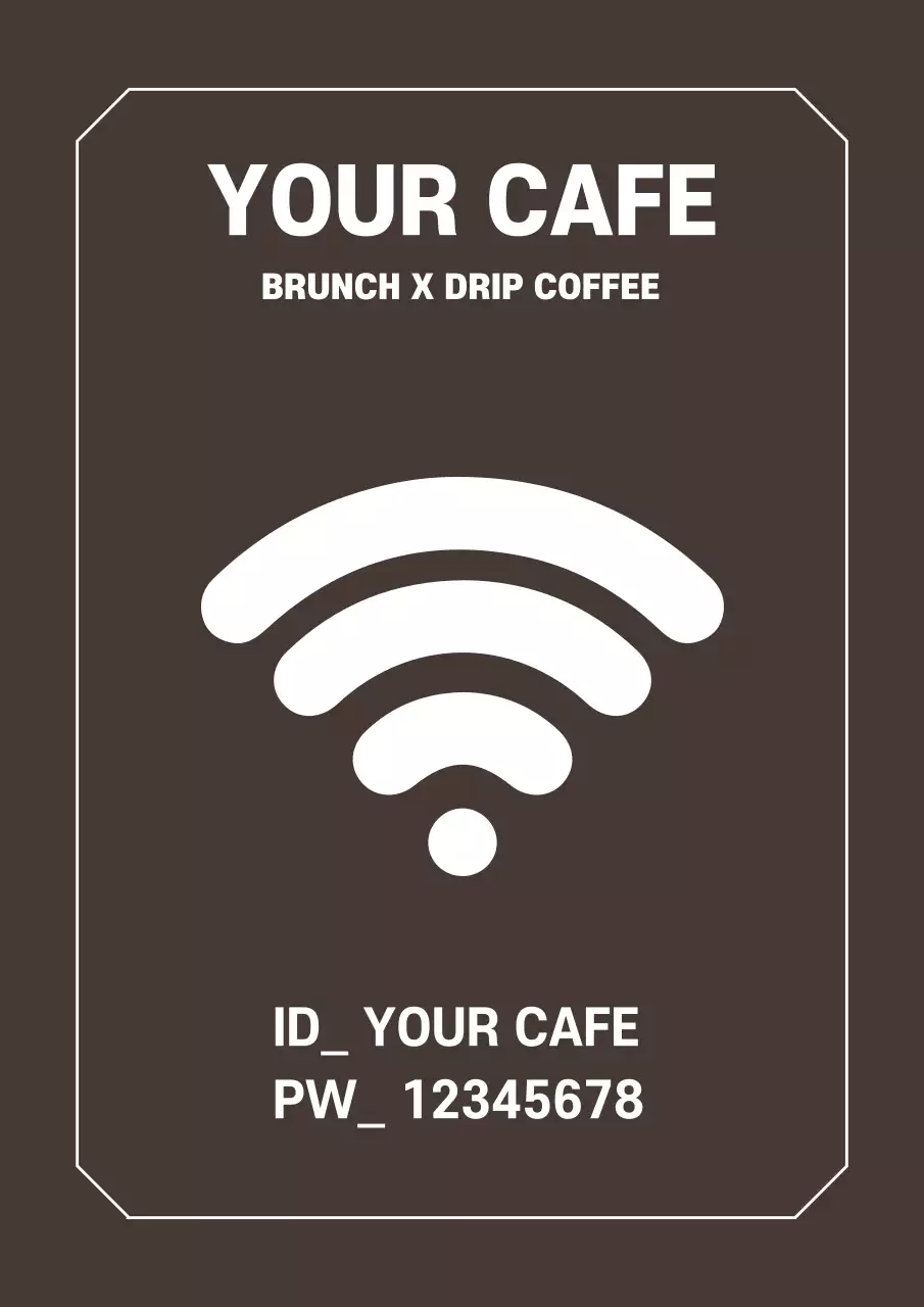 Brown Simple Wi-Fi Notice Poster