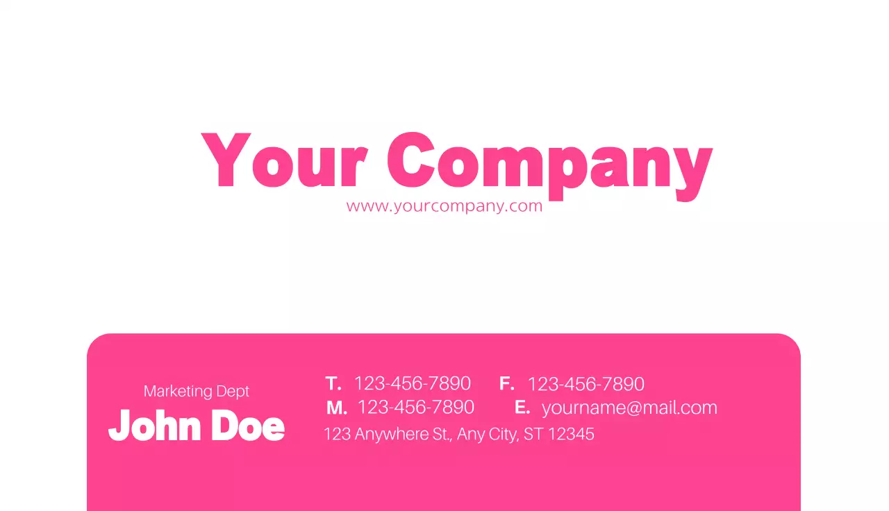 Pink Minimal Business Card