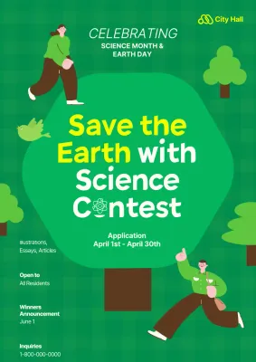 Green Tree Illustration for Science Month Earth Day Saving the Planet Contest