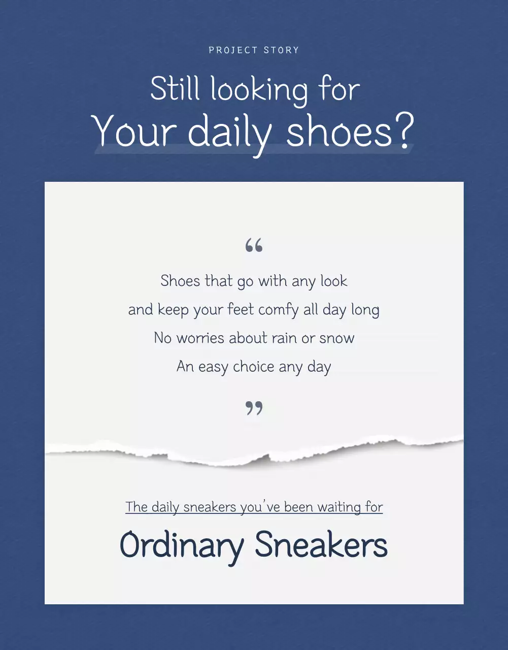 Navy Simple Sneakers Advertisement Poster