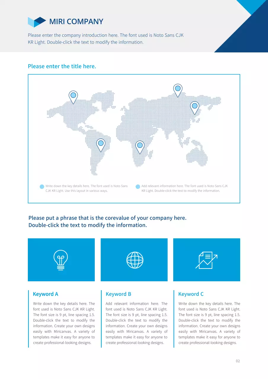 Report cover sheet or form with bluetone shapes