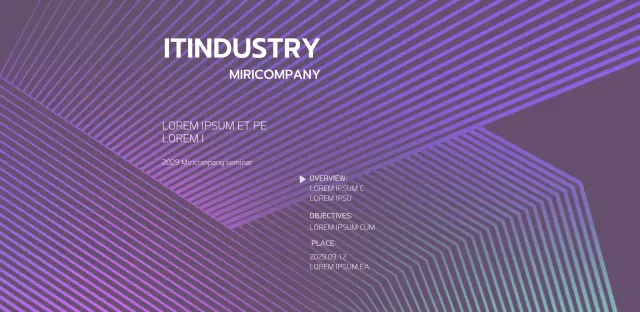 Business seminar with purple and black graphic gradient