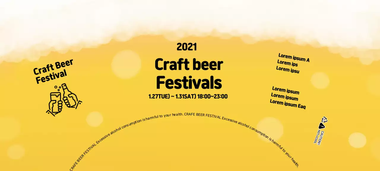Yellow foam illustration craft beer festival