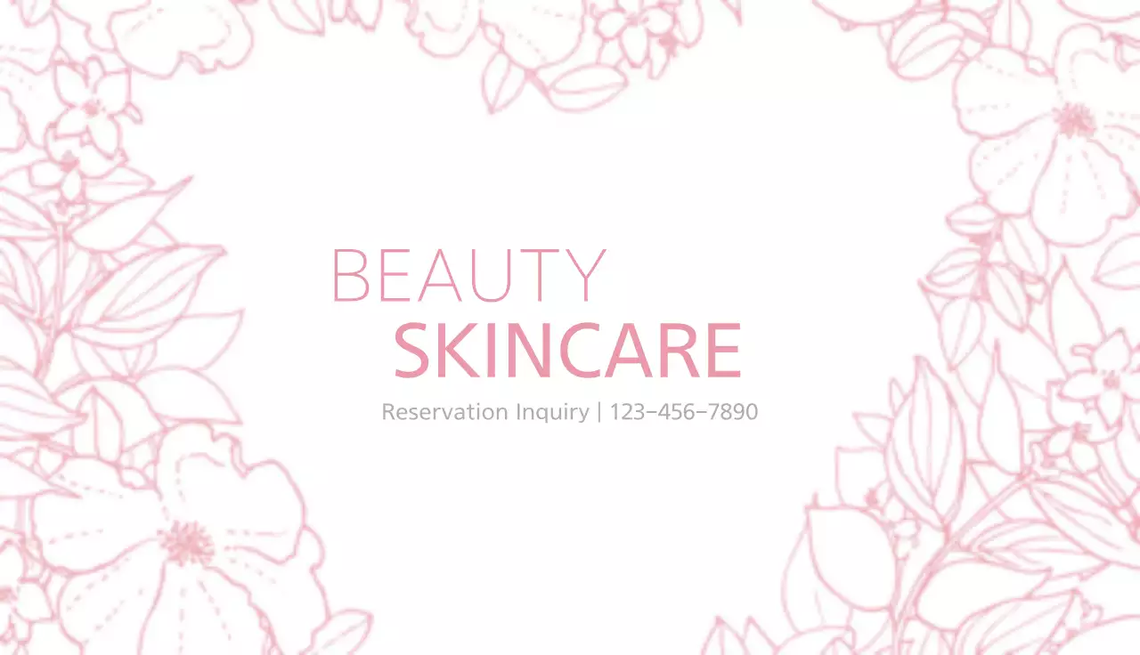 Pink Floral Skincare Promotion Business Card
