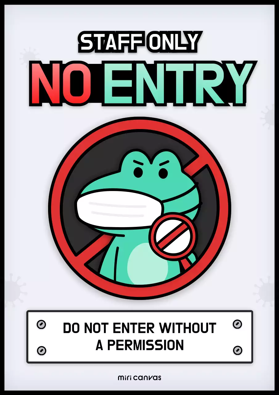 Mint Bold Entry Notice Poster