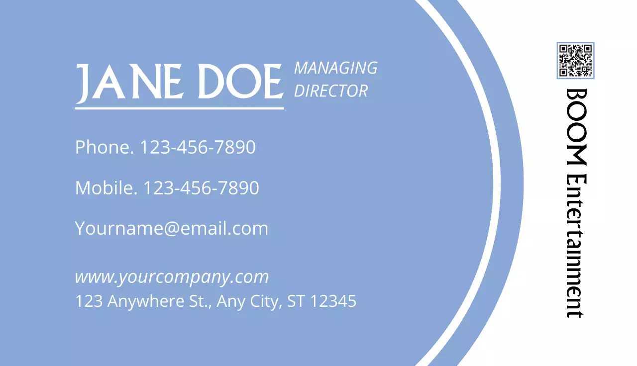 Blue Professional Entertainment Business Card