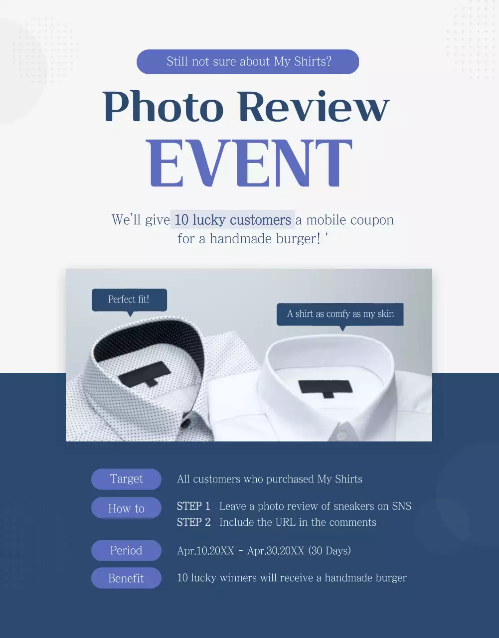 Poster Promosi Kemeja Modern Biru