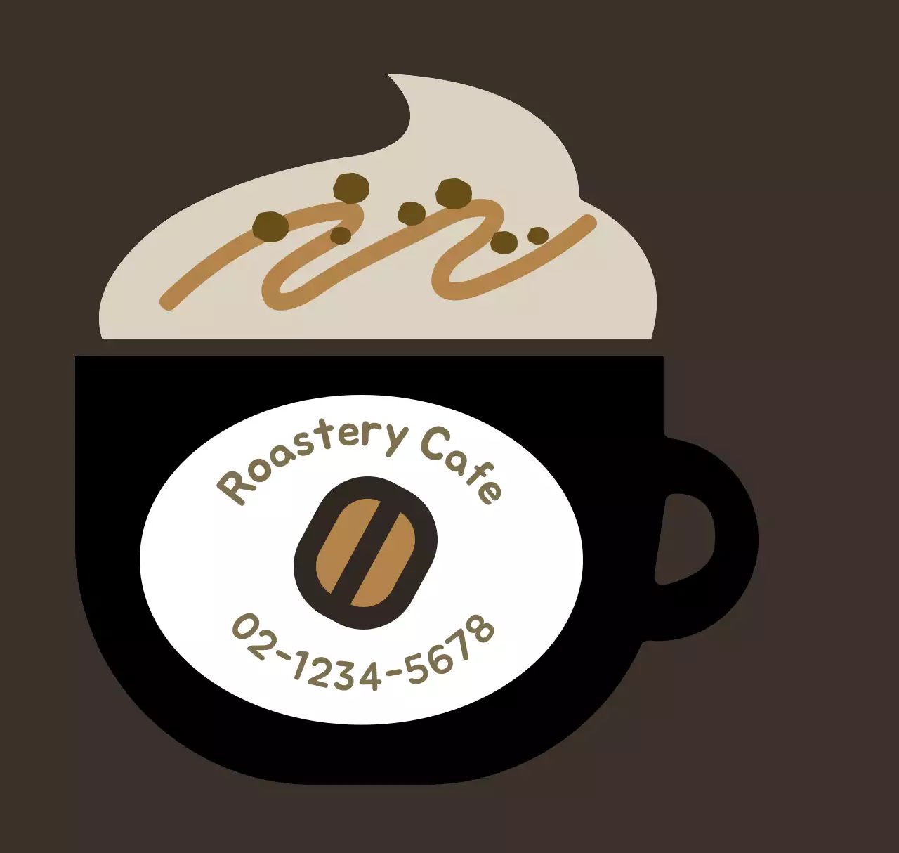 Gantungan kunci akrilik hitam untuk kafe cappuccino