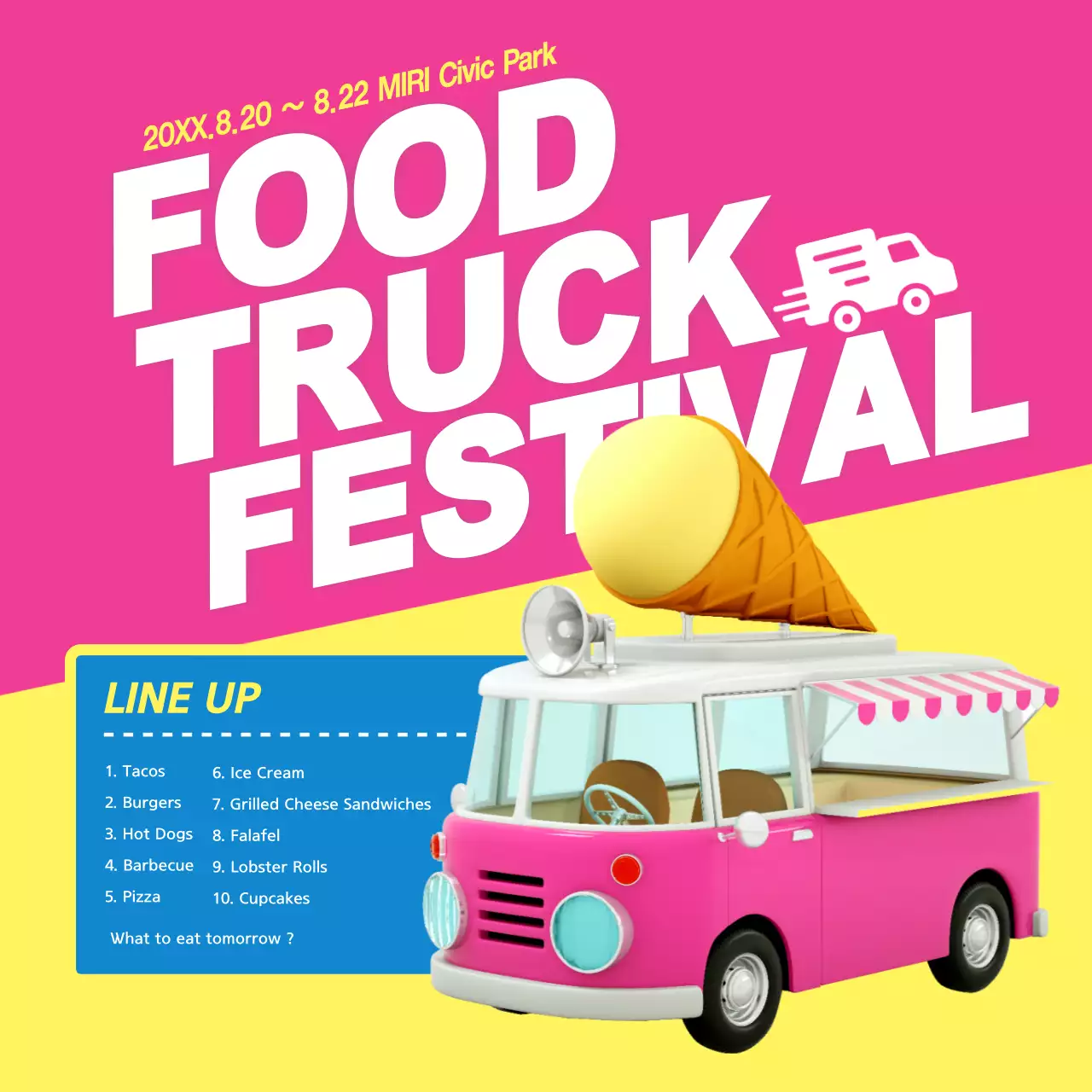 Pink Trendy Food Festival Advertisement Instagram Post