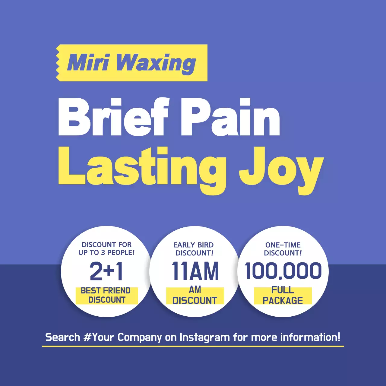 Blue Modern Waxing Promotion Instagram Post