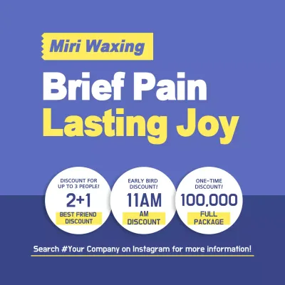 Blue Modern Waxing Promotion Instagram Post