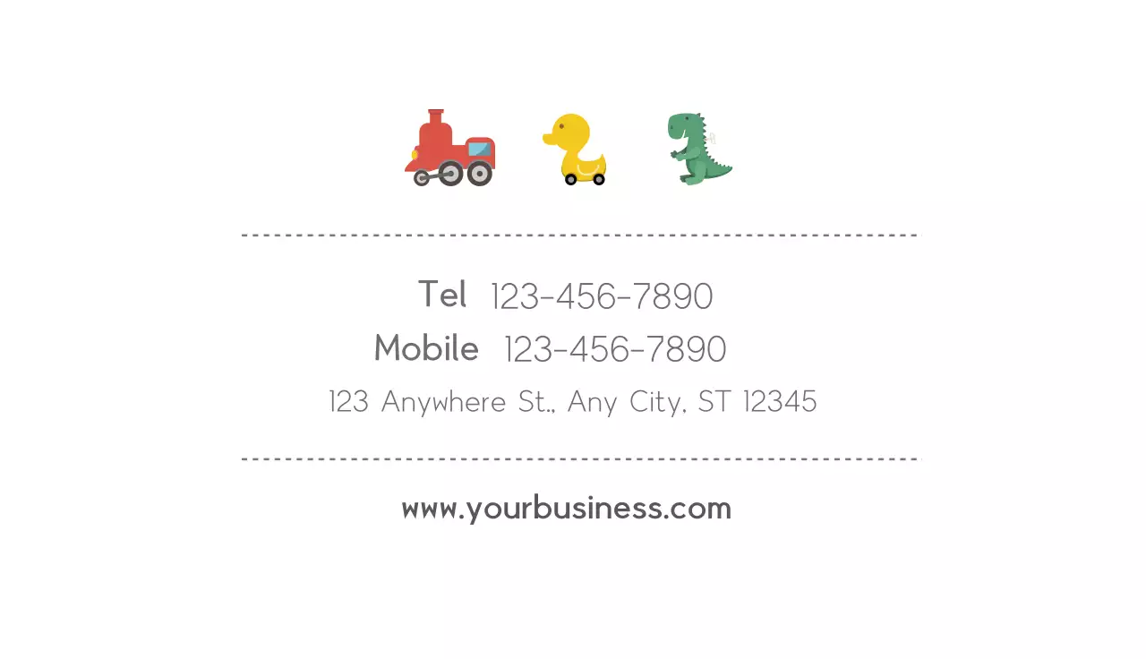Yellow Retro Kids Promotion Business Card