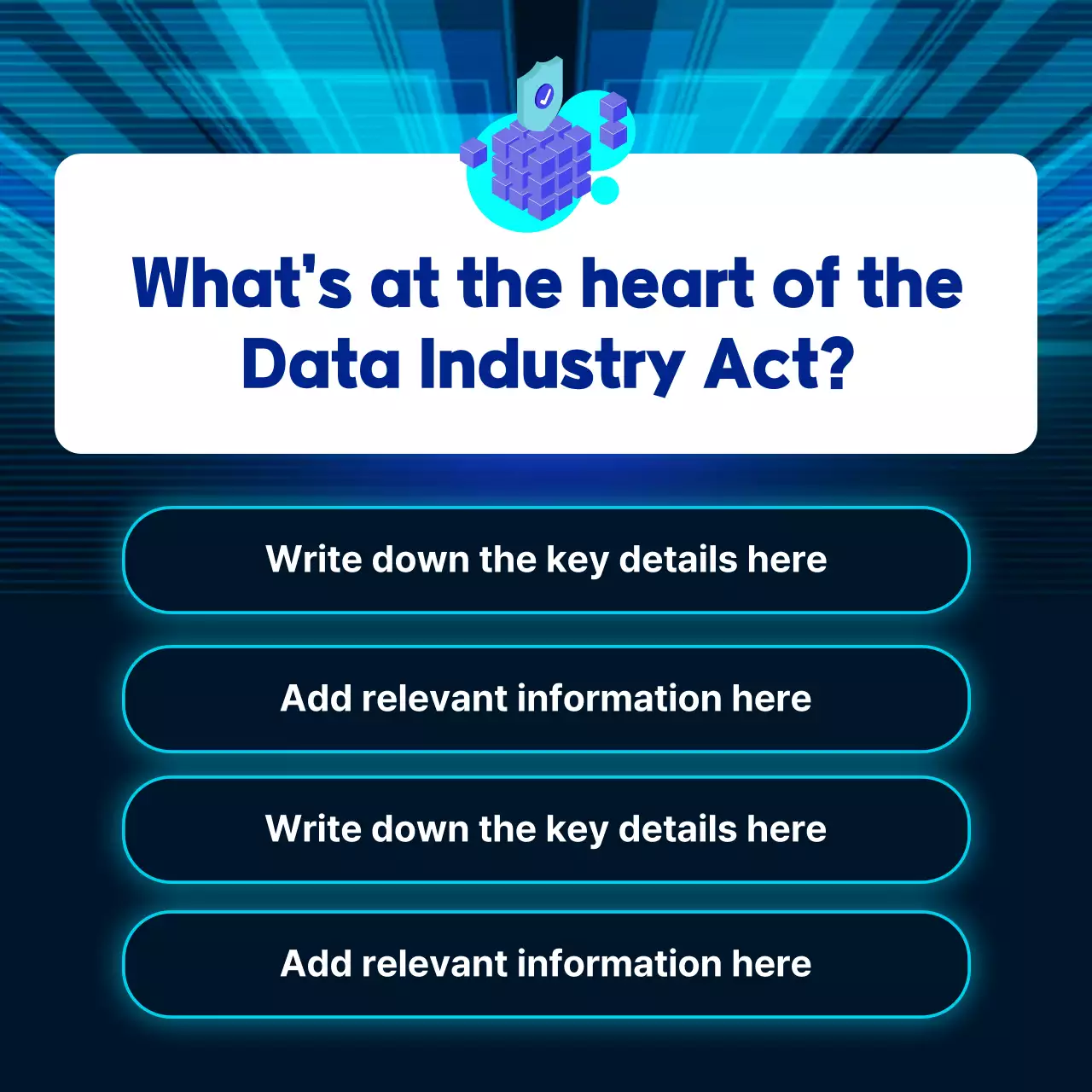 Orientações sobre o Data Industry Act em gradiente azul