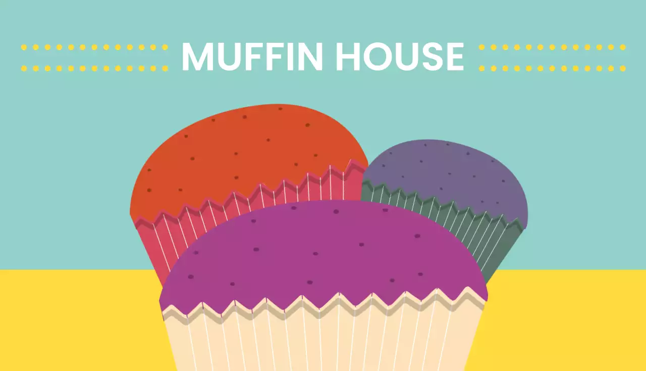 Colorful Minimal Muffin Advertisement Business Card