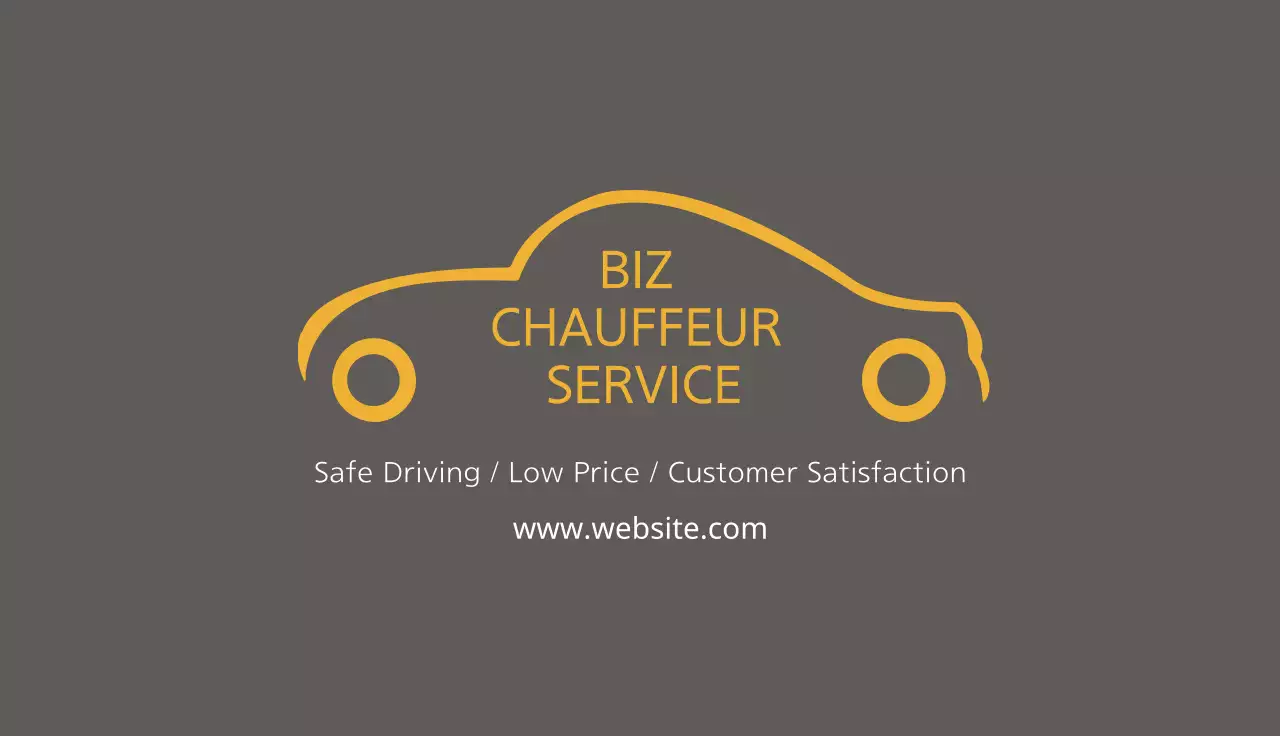 Grey Minimal Chauffeur Advertisement Business Card