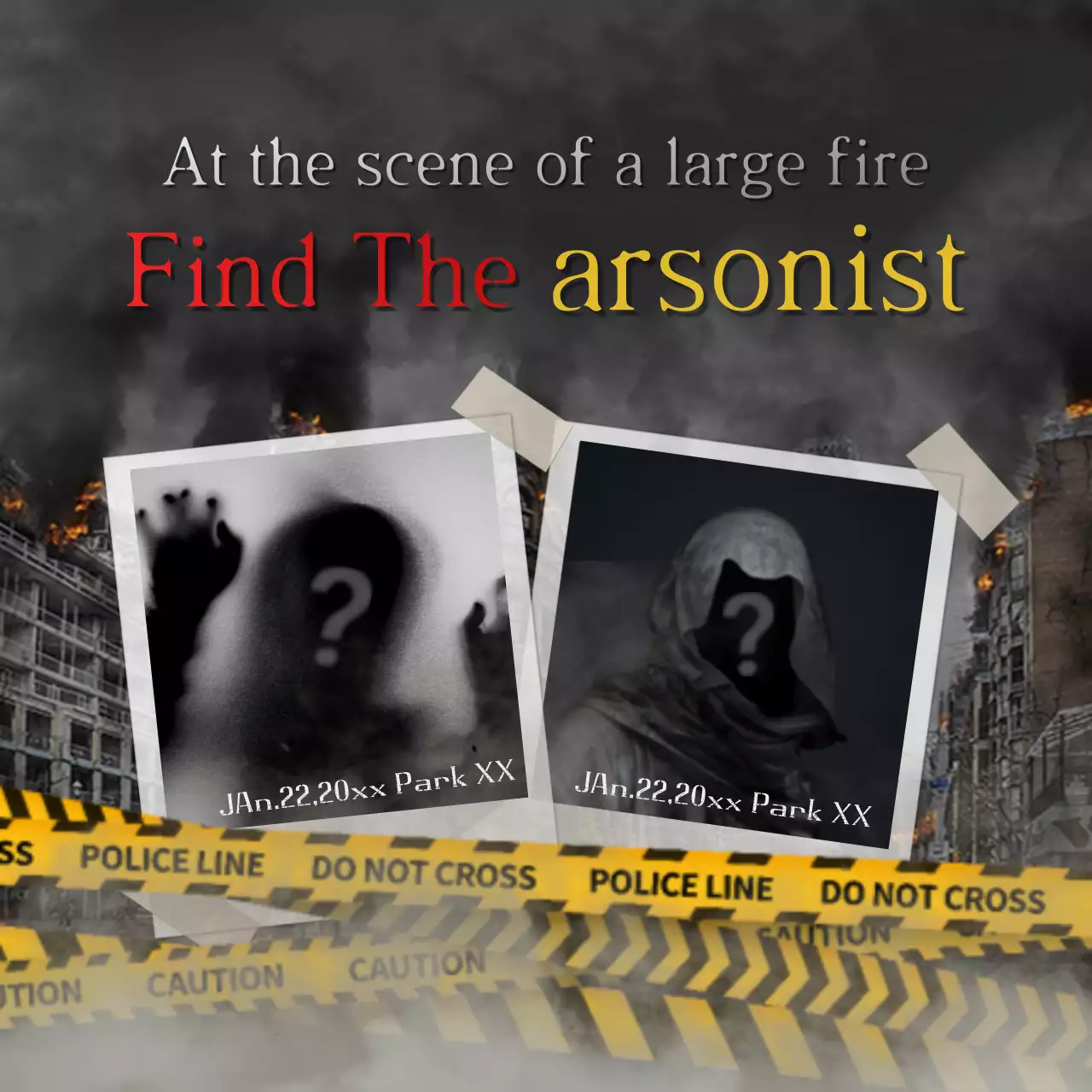 Grey Gothic Crime Promotion Social Media Post