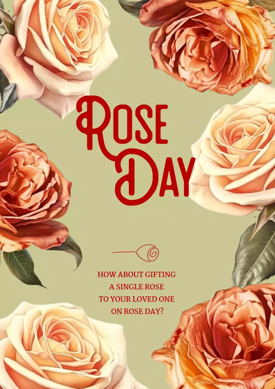 레드 플로럴 로즈 프로모션 포스터