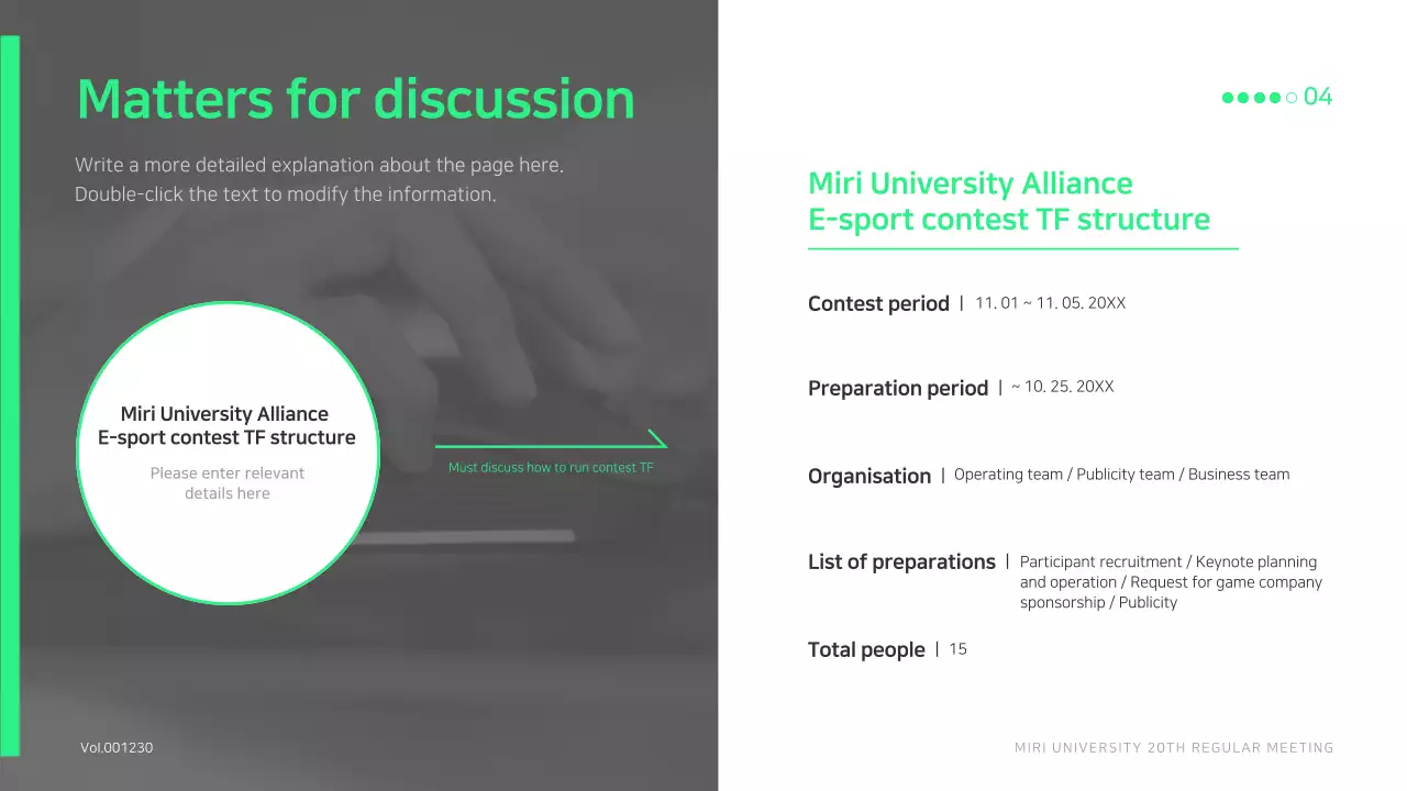 A simple, lime green student government meeting