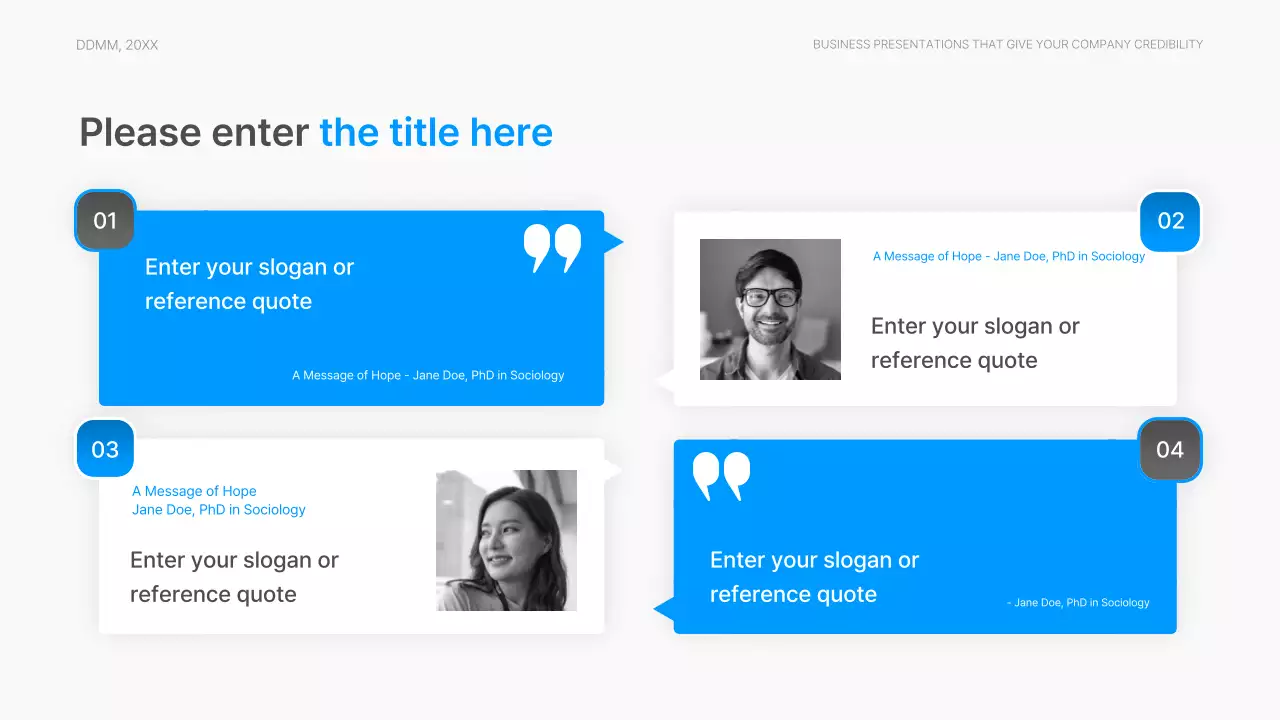 Corporate report with a modern gradient style in blue and white