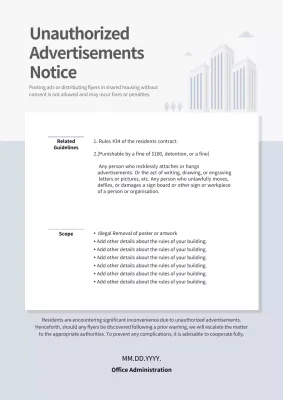 Grey Minimal Advertisement Notice