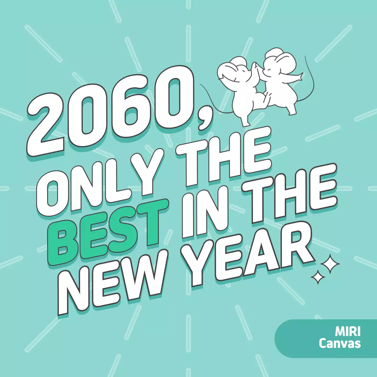 Mint Simple New Year's Card Instagram Post