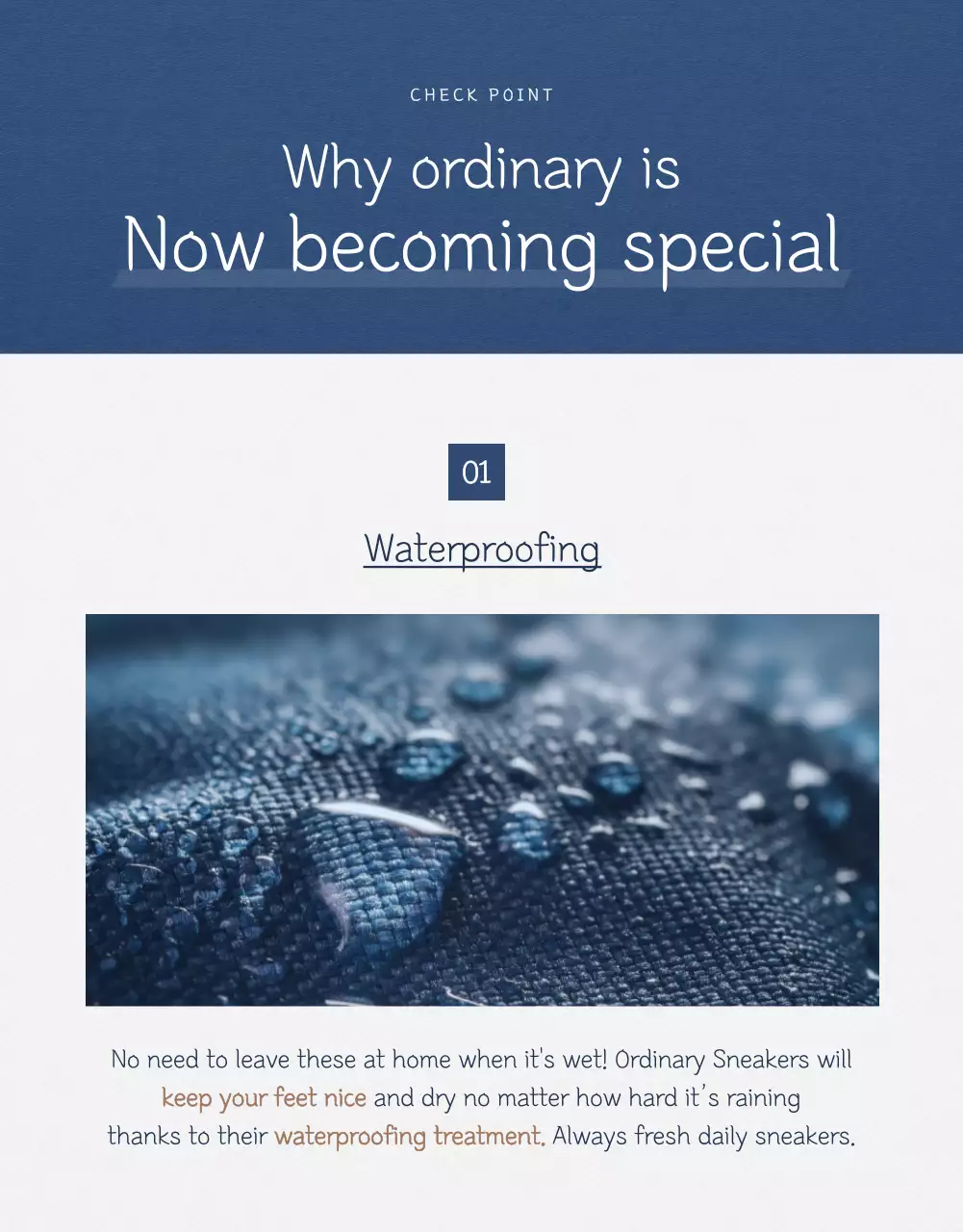 Navy Simple Sneakers Advertisement Poster