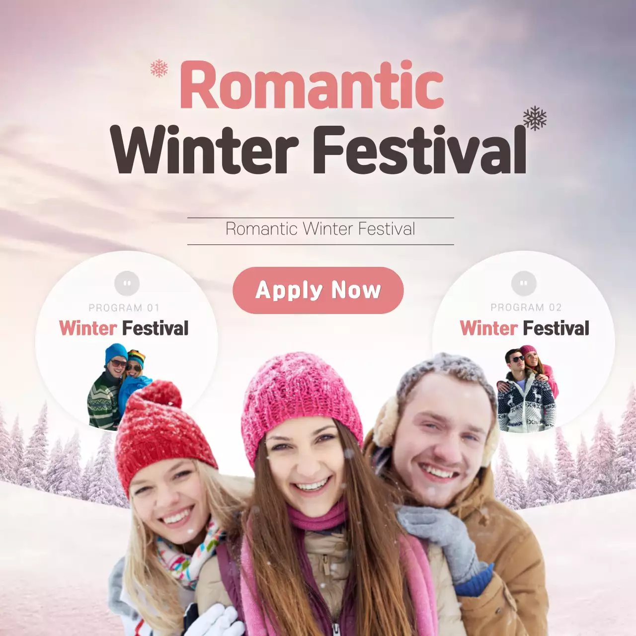 Pink Trendy Winter Event Instagram Post