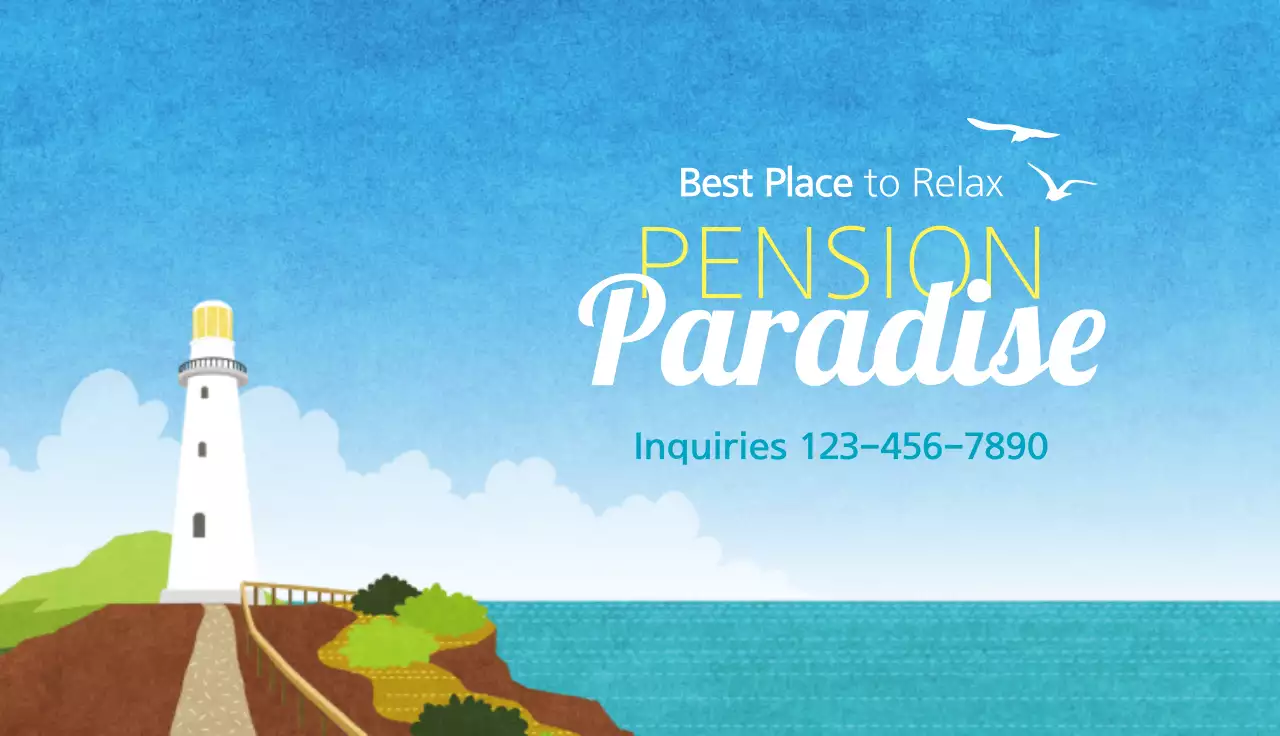 Blue Minimal Vacation Promotion Business Card