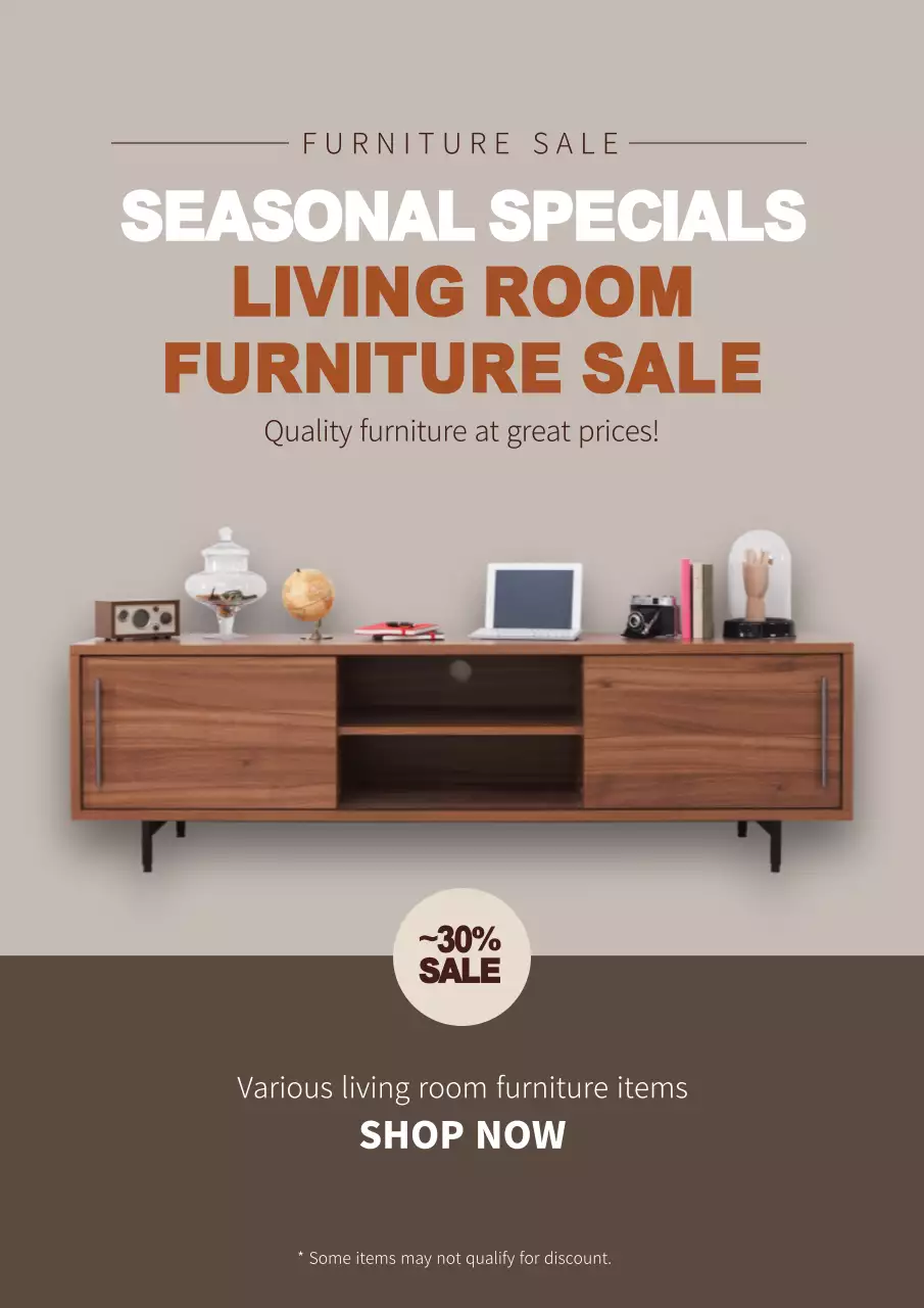 Web poster promoting a furniture interiors event
