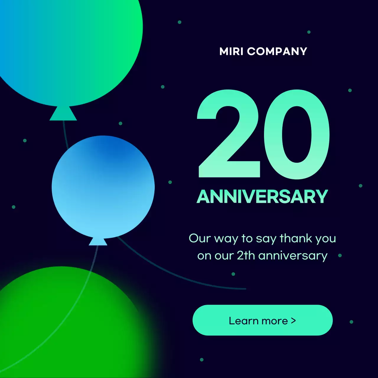 Company anniversary event in navy blue and chartreuse