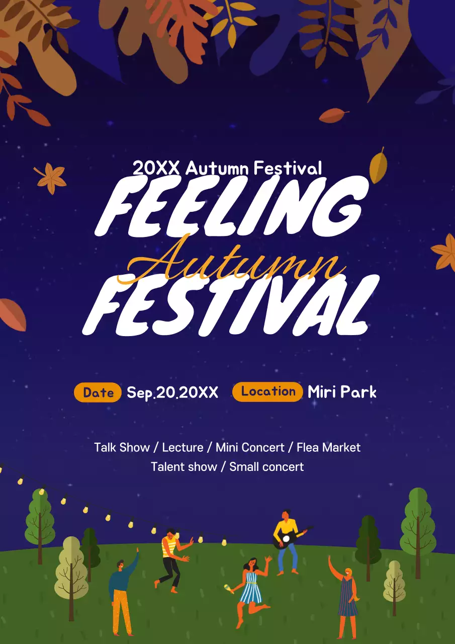 Brown Retro Festival Announcement Poster