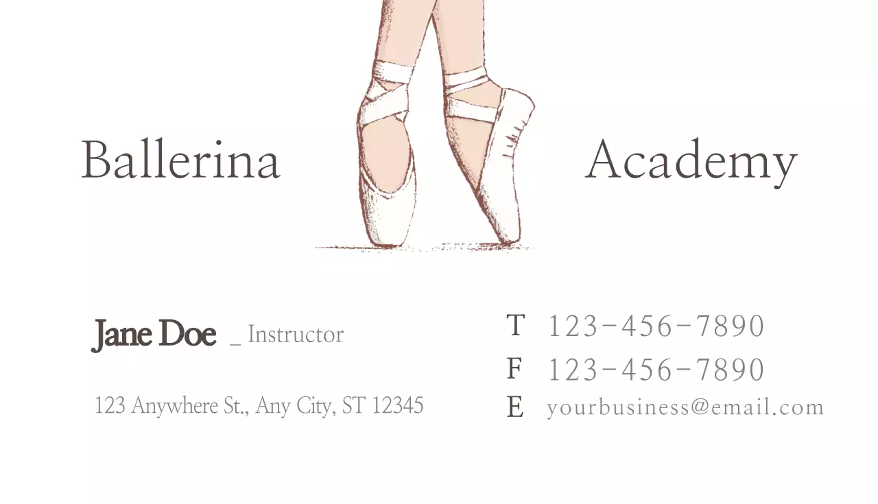 Beige Elegant Dance Business Card