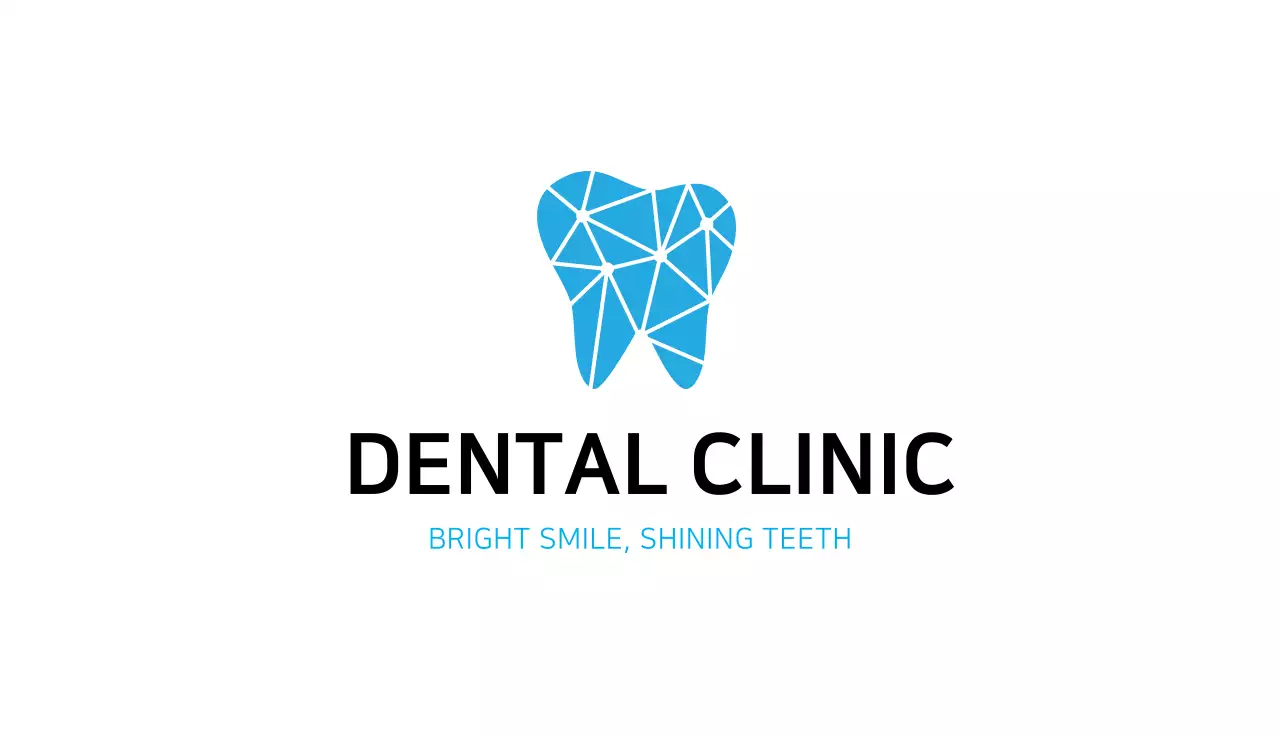 blue illustration simple logo hospital dental
