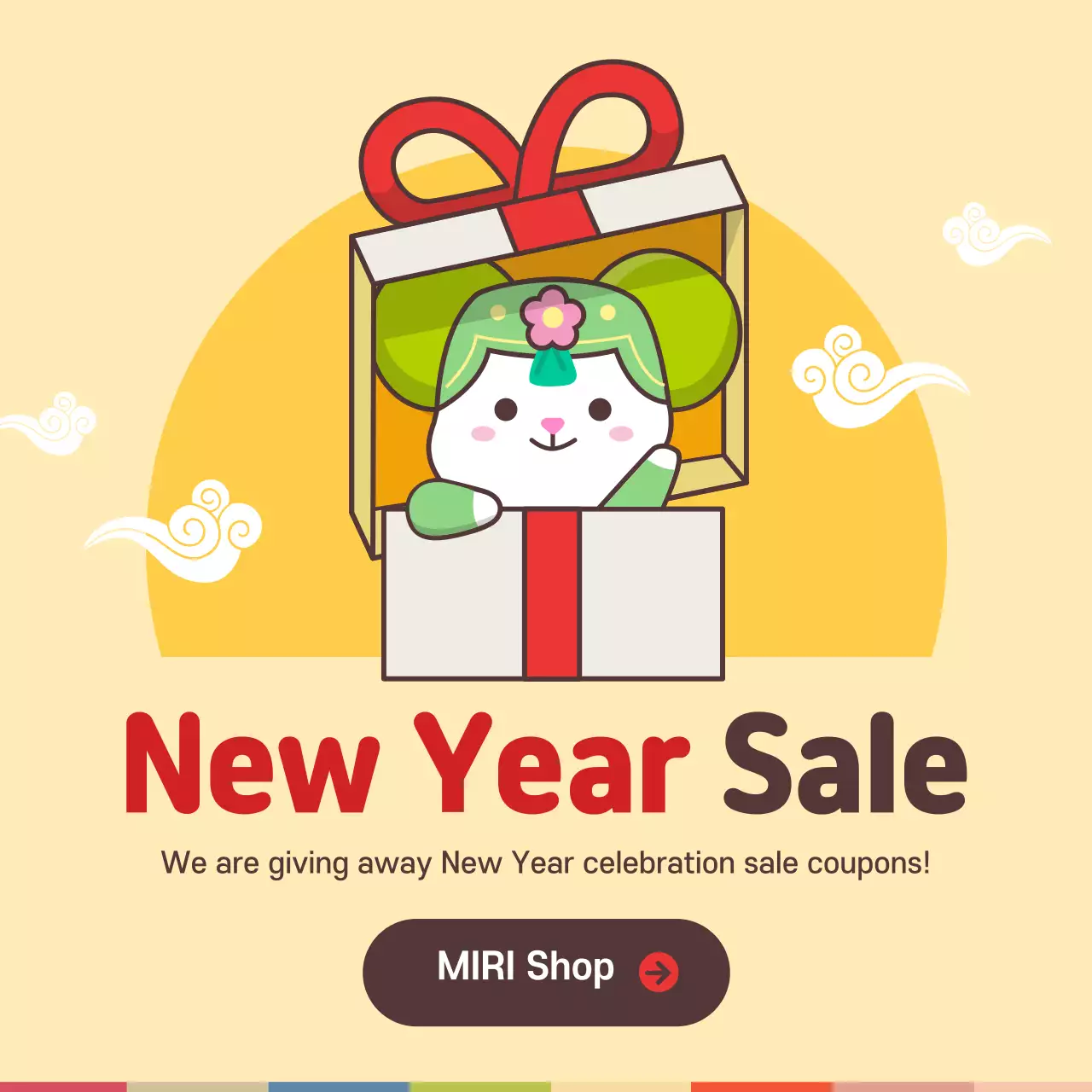Yellow Trendy New Year Sale Promotion Instagram Post