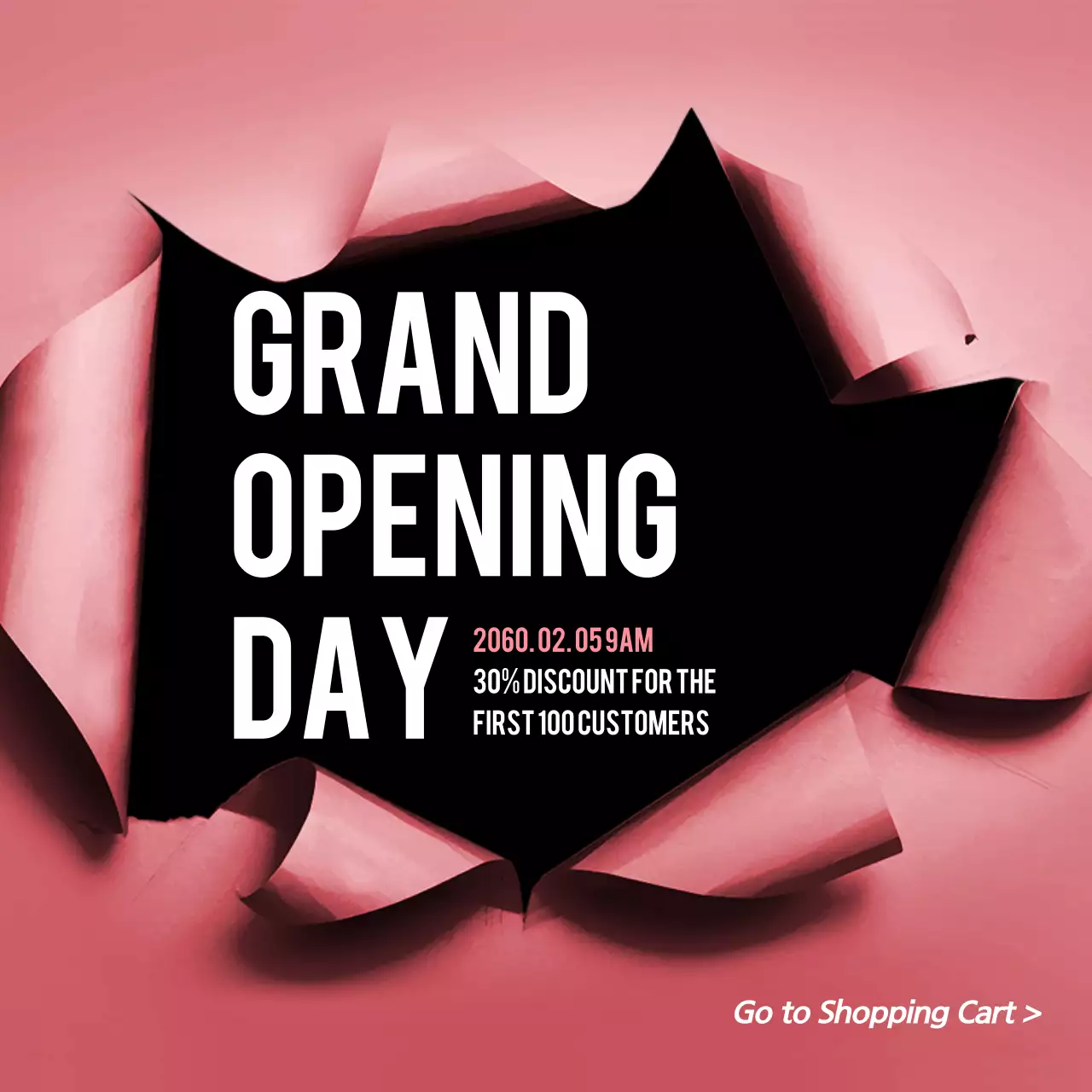 Pink Bold Opening Promotion Instagram Post