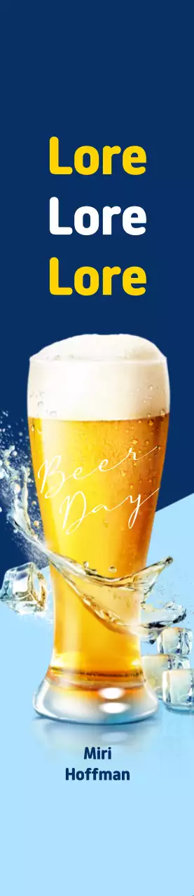 Mempromosikan Hope Beer dengan latar belakang biru Medium