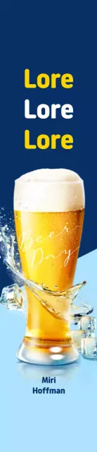 Mempromosikan Hope Beer dengan latar belakang biru Medium