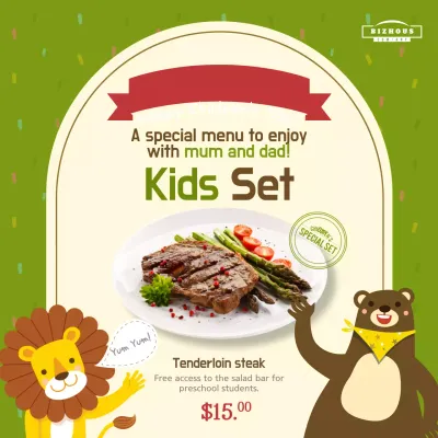 Green Playful Kids Menu Promotion Instagram Post