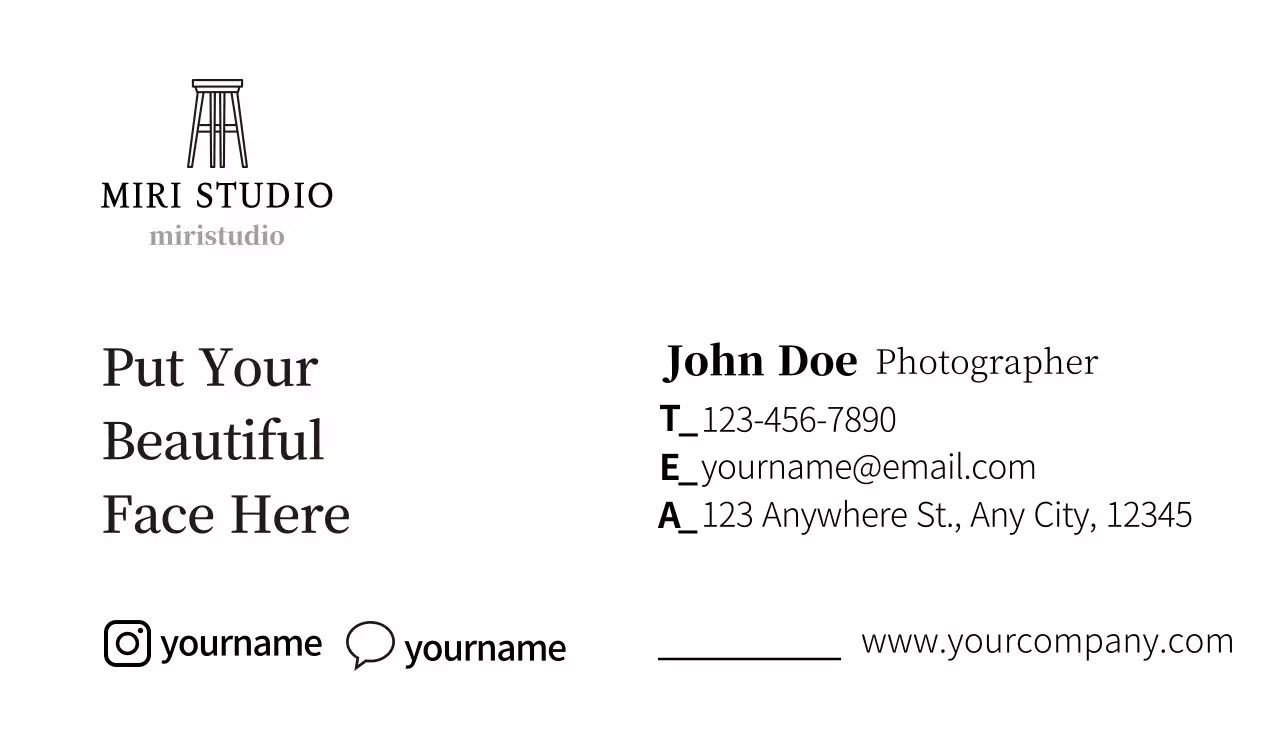 Retro photo studio with brown illustrations