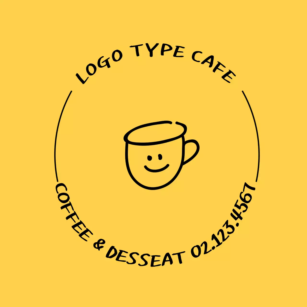 Ilustrasi kuning promosi kafe yang lucu