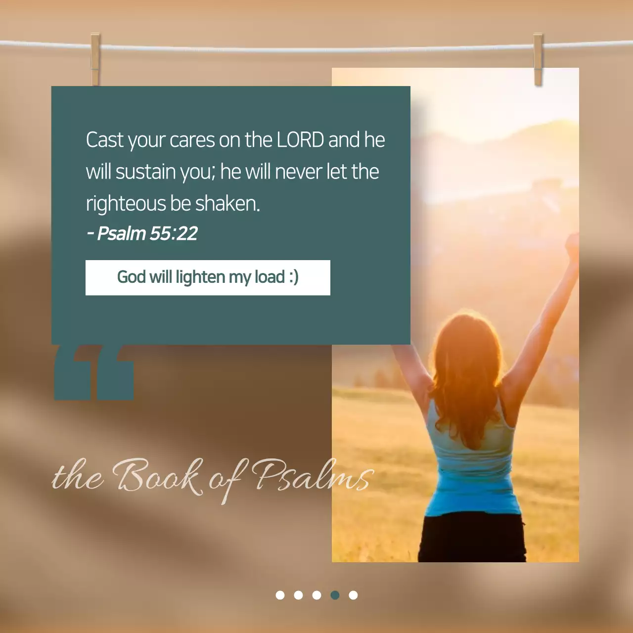 Beige Minimal Bible Encouragement Instagram Carousel