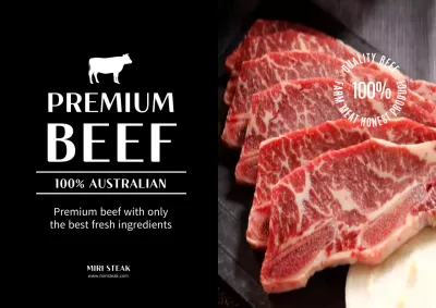 Black Elegant Beef Promotion Poster
