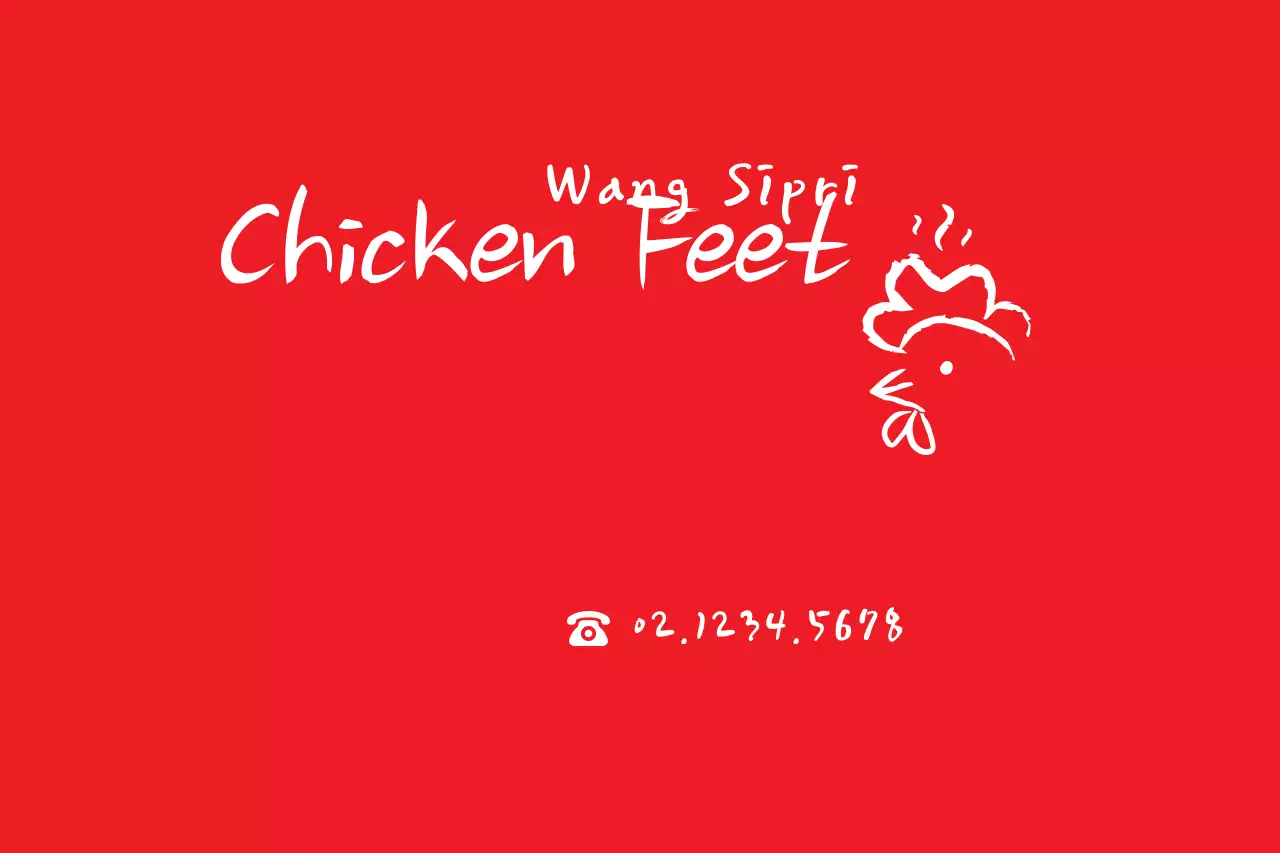 Banner promocional de frango minimalista vermelho