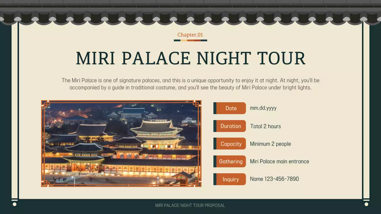 그린 전통 궁전 투어 가이드 프레젠테이션