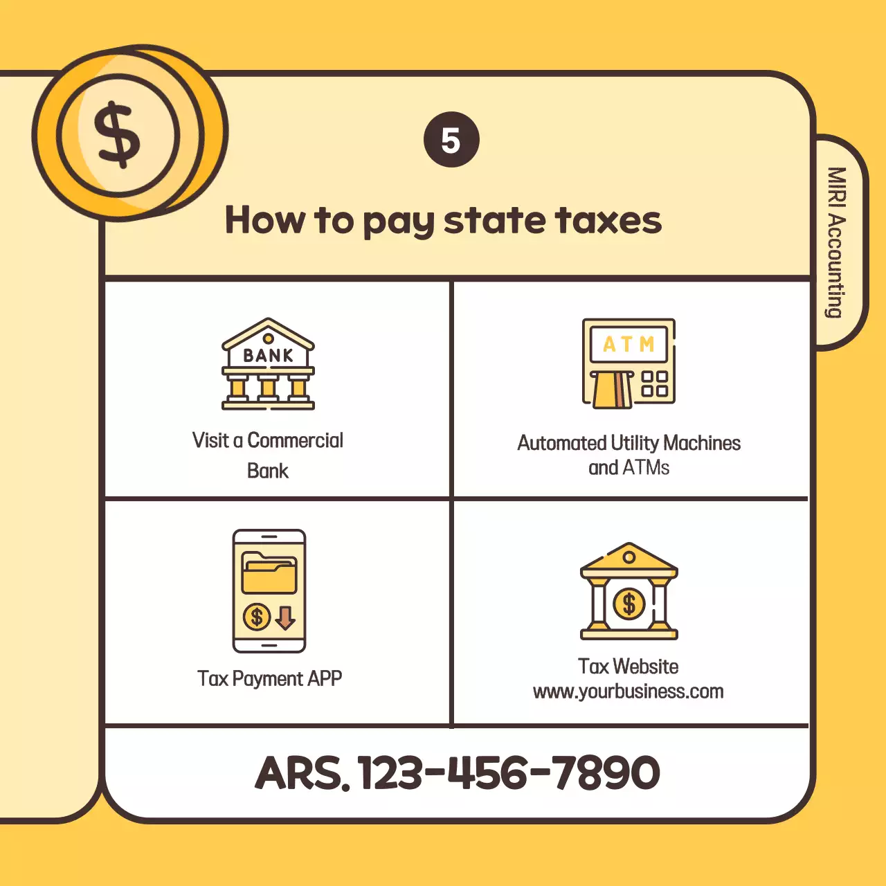 Yellow Simple Tax Notice Instagram Carousel