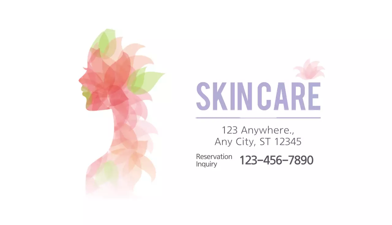 Pastel Elegant Skincare Business Card