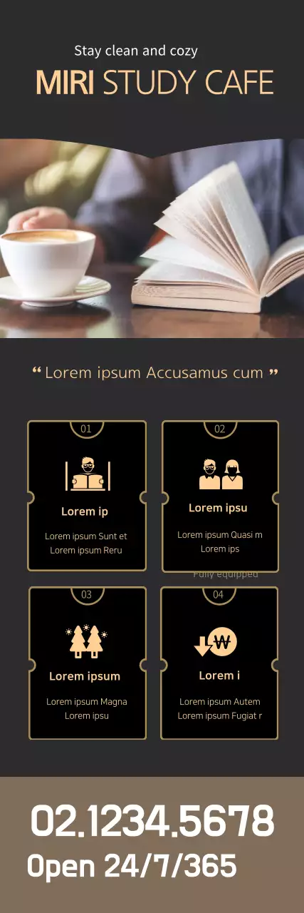 Banner de promoção de estudo moderno marrom