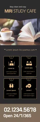 Banner de promoção de estudo moderno marrom