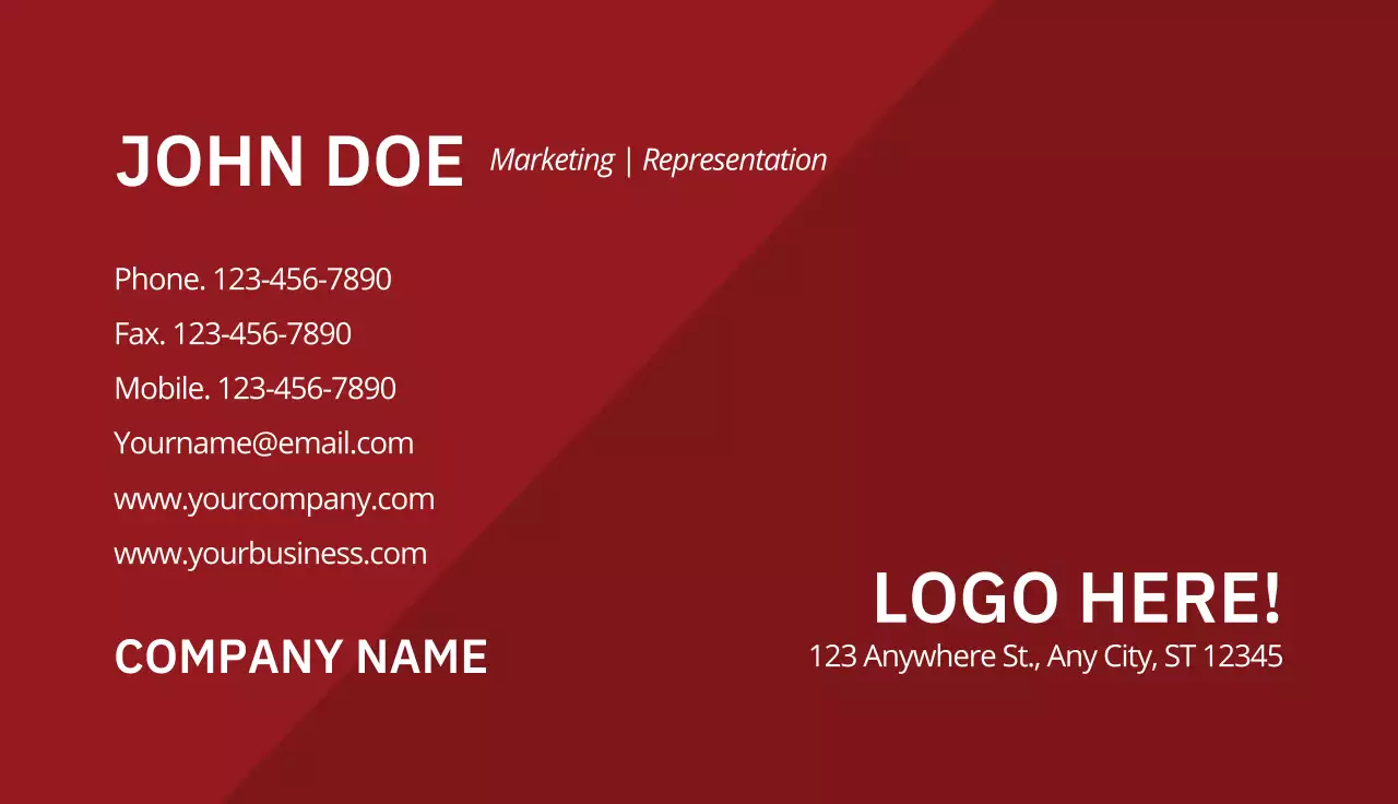 Red Simple Business Card