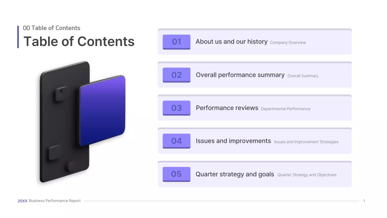 Purple, three-dimensional UI concept business presentation kit
